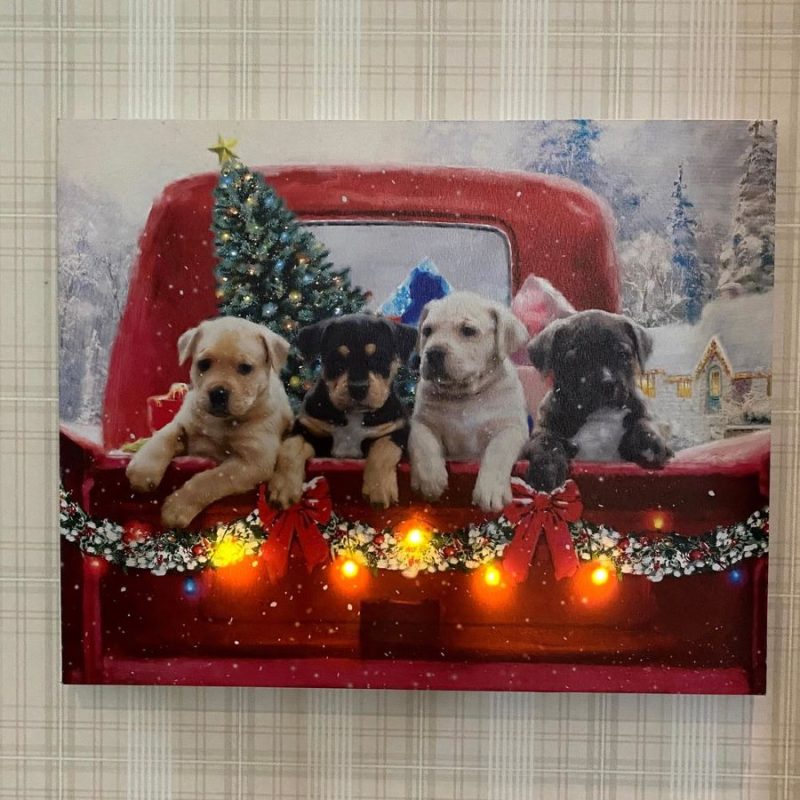 Valotaulu 50x40cm - Jouluiset karvakamut